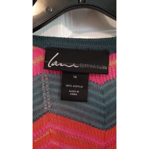 Lane Bryant multi color knit open front knit cardigan - Picture 3 of 5